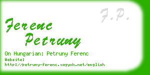 ferenc petruny business card